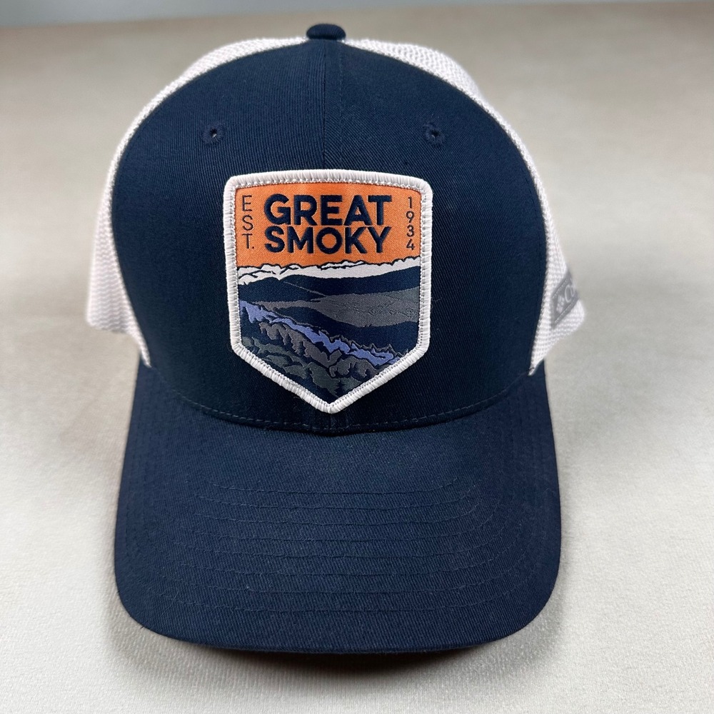 Columbia Great Smoky Mountains Hat L/XL Flexfit Trucker Mesh National Park